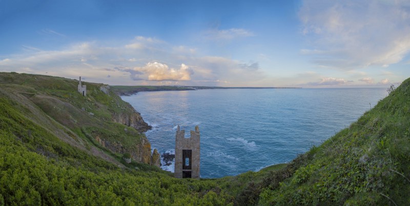 Mine history tours. Cornish Engine houses near Porthleven, Cornwall